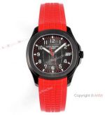 Swiss Copy Patek Philippe Aquanaut Cal324 Watch Carbon Case Red Rubber Strap